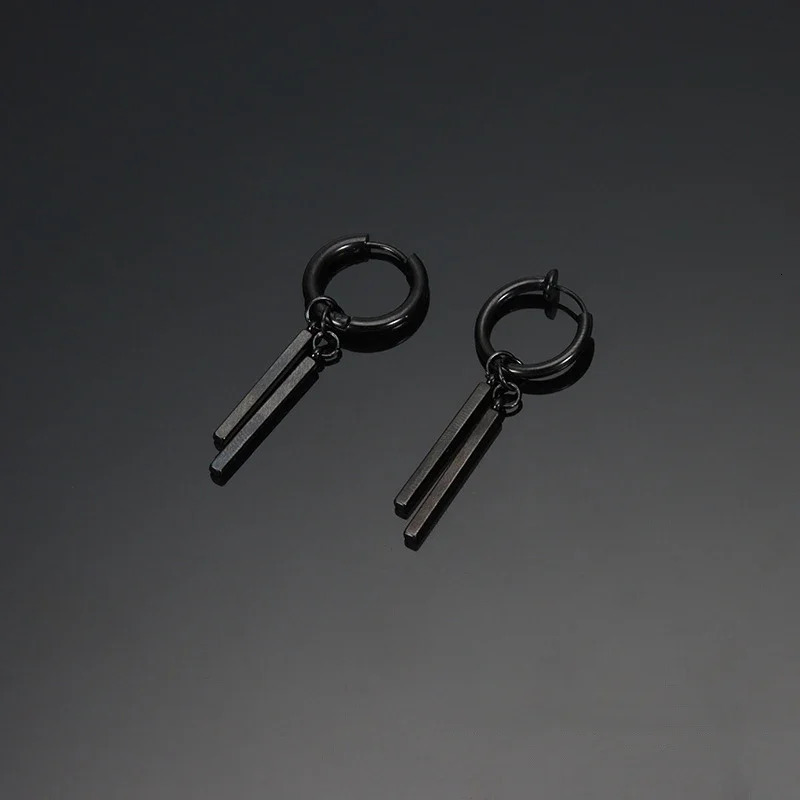 Jewelry Steel Punk Cool Men Women Ear Clip Stud Earrings Long Stick Pendant Fashion Hip Hop Drop Party Earring 260303