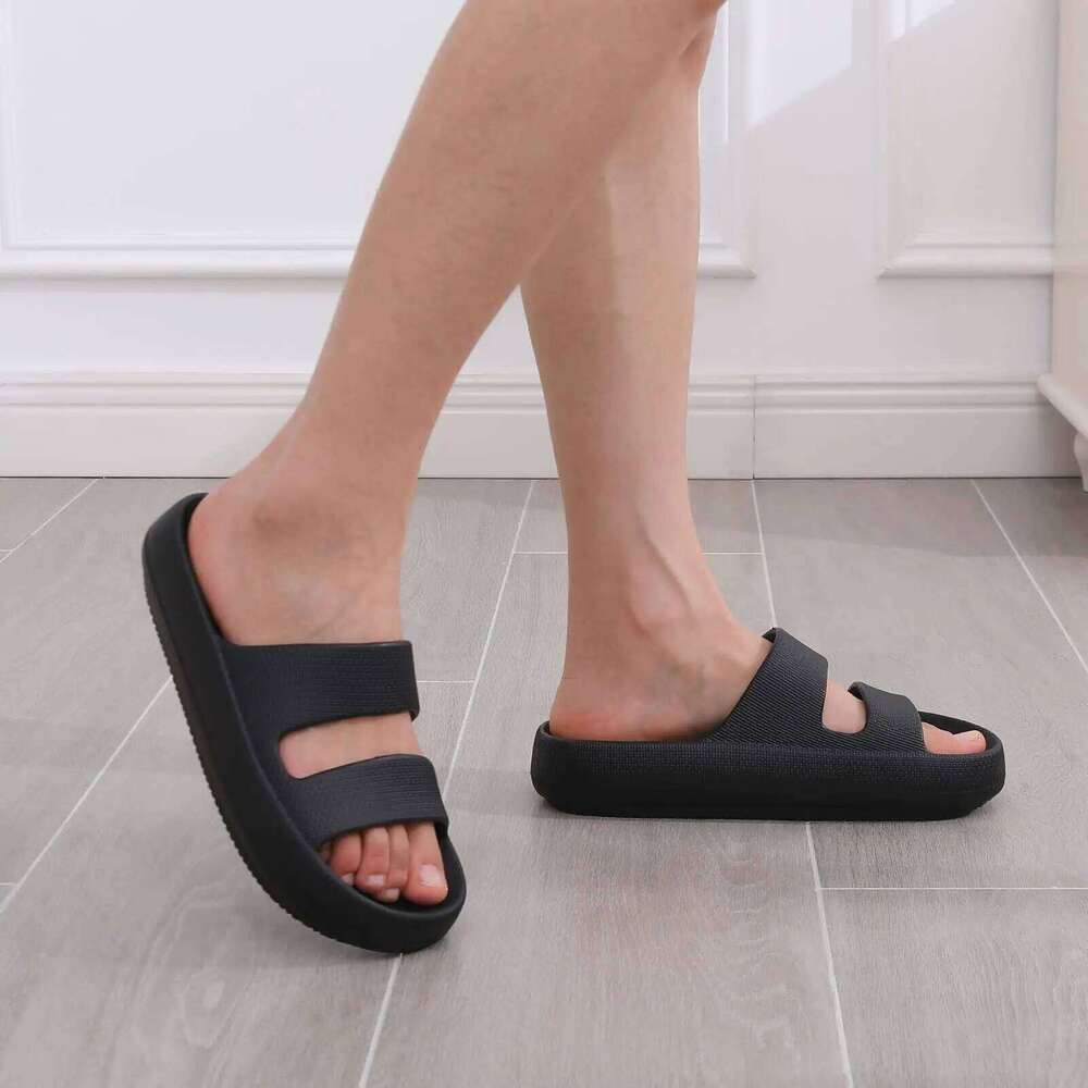 Kidmi Pillow Women and Men Non Slip Quick Drying Shower Slides Indoor Bathroom Sandals Soft Cushion Thick Sole Slippers