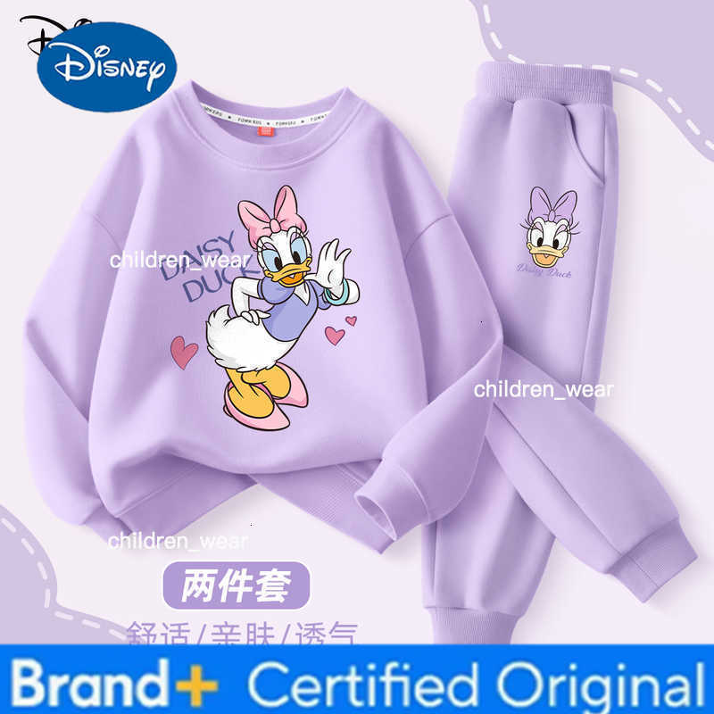 Disney Autumn Baby Girls Minnie Printed Clothes Set Kid Girl Sweatshirts Pullover Top and Pants 2pcs Suit Children Tracksuits H260305