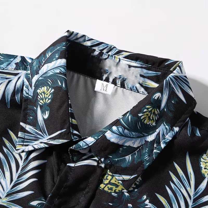 Hawaiian Fashionable Mens Short Sleeve Pineapple Beach Digital Printed Shirt Comfortable 100 Polyester Summer Casual Outdoor M260305