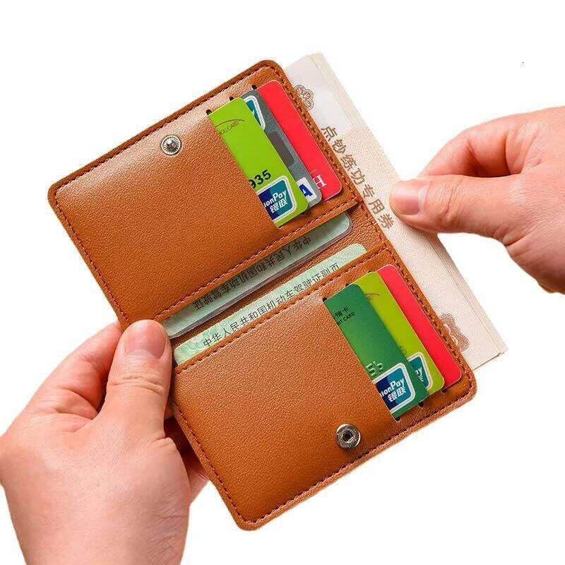 Classic Designer PU Leather Small Wallet for Men Short Simple Women's Fashion Ultra Thin Credit Card Bag Coin Purse C260304