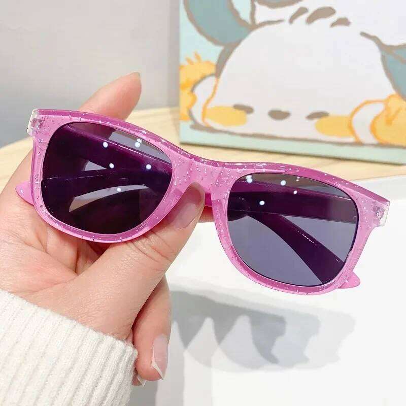 Cool Children's Colorful Shiny Sunglasses for Girls Trendy Cute New Year's Sun Glasses Kids Eyewear gafas de sol nia Z260305