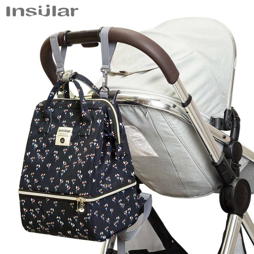 Insular Multifuntion Nappy Stroller Backpack Maternity Mummy Baby Waterproof Diaper Changing Bag Backpacks Z260304