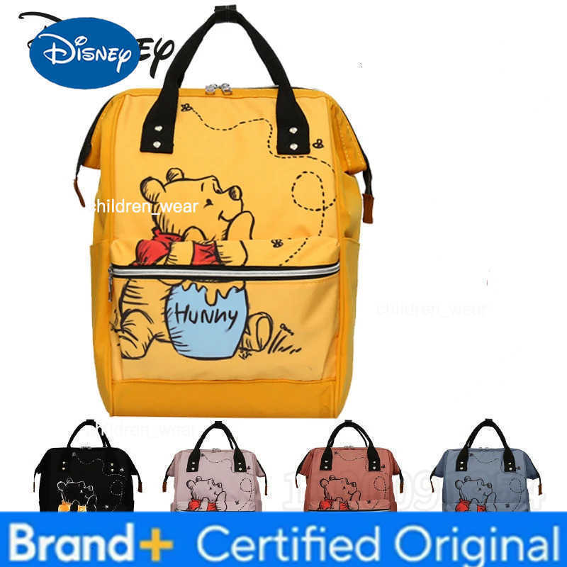 Disney Winnie The Pooh New Diaper Bag Backpack Cartoon Cute Mother and Baby Bag Large Capacity Lightweight Travel Mommy Bag H260305