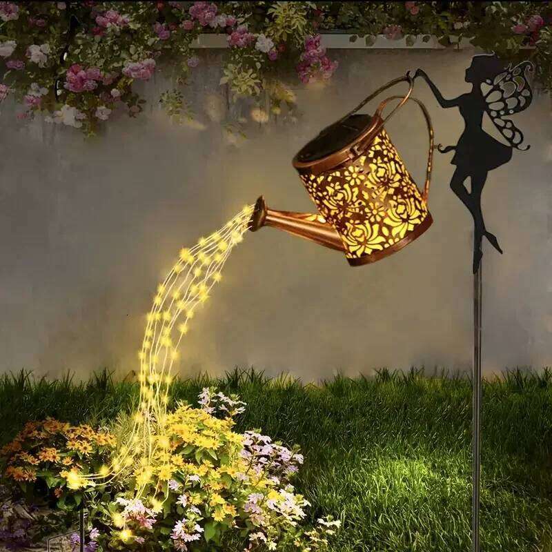 1PC Watering Can Lights Outdoor Courtyard Decorative Waterproof Hanging Solar Fairy Kettle Lamp for Garden Lawn Decor 26H0305