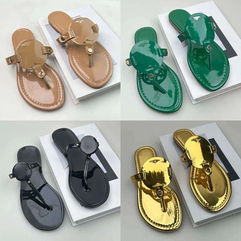 designer sandals women new hot classic summer slide flip flops flat thick bottom printed jelly rubber leather women dress shoes with shoes box