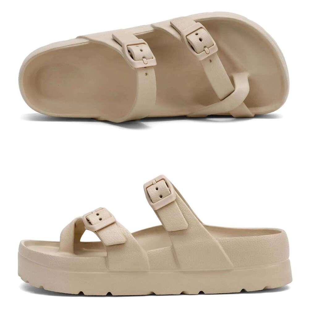 KIDMI New Womens Platform Comfort Beach Fashion Arch Support Cushion Slides Soft Light EVA Flat Sandals
