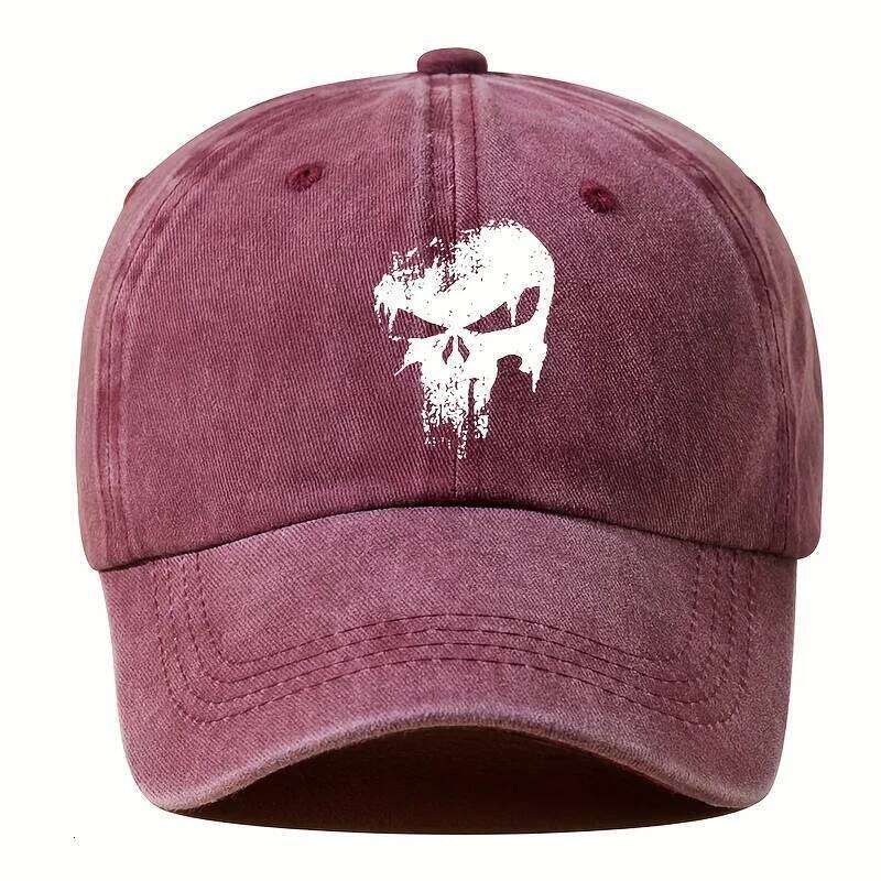 Fashion printing skull baseball outdoor sun protection, cycling duckbill cap, vacation camping, travel, leisure occasions Y260304