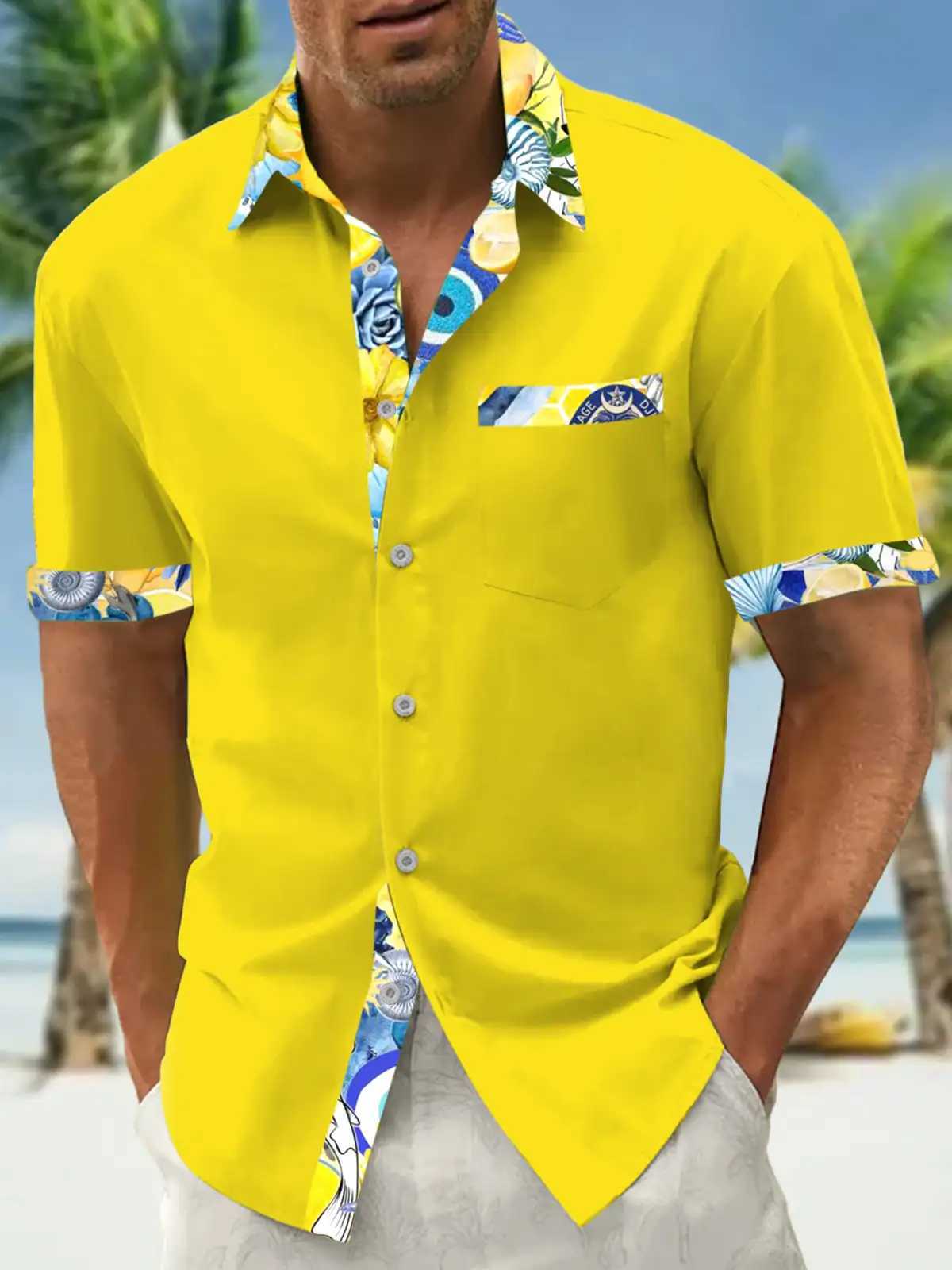 Mens shirts button up shirts casual shirts spring and summer printed short sleeves daily fashionable comfortable M260305