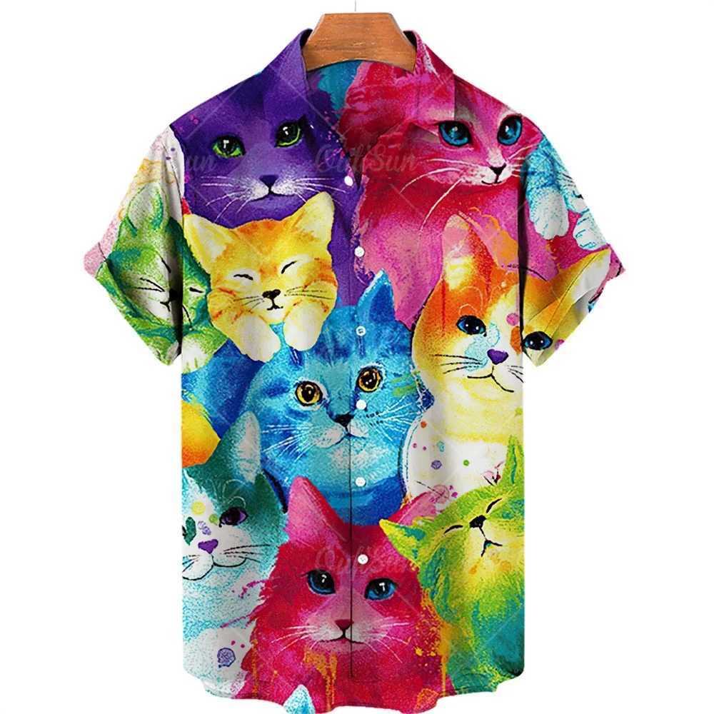 Unisex Anime Shirts Hawaiian Shirt Men Woemn Mens Clothing Cartoon Style 3d Print Shirts Summer Loose Short Sleeve Top a08 M260305