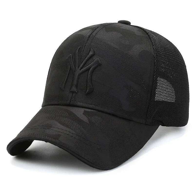 New Spring/Summer Embroidered Letter Camouflage Men'S Fashion Casual Baseball Cap Breathable Cap, Mesh Visor Hat Y260304