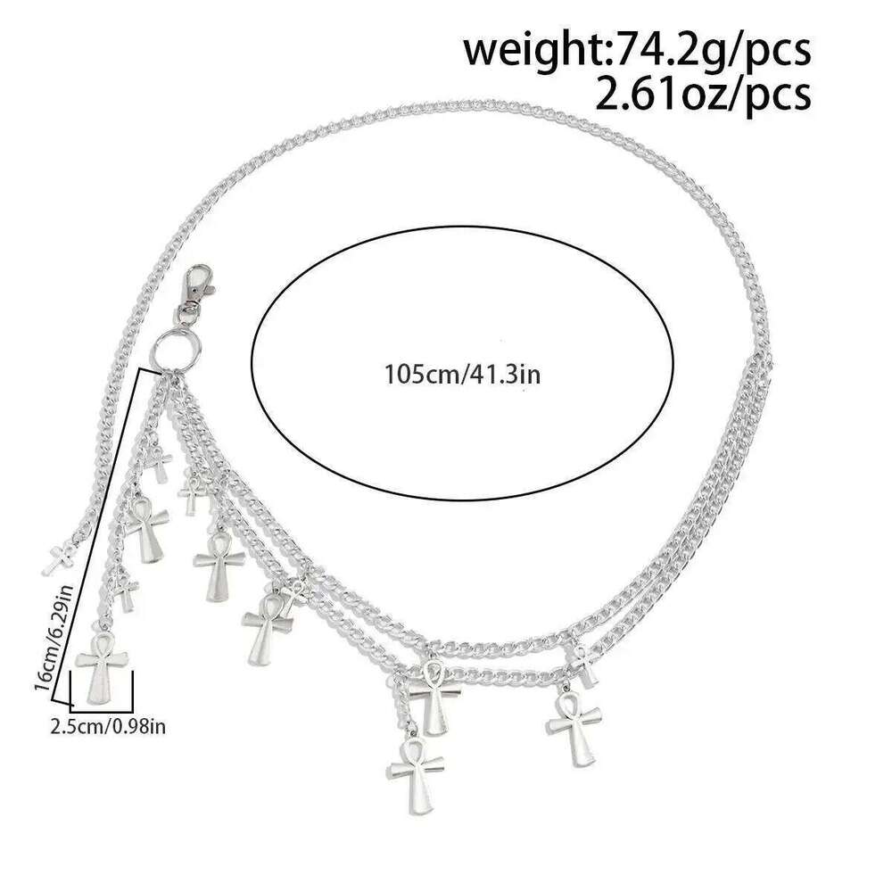 PuRui Trendy Creative Multilayer Cross Tassel Pendant Belly Waist Chain for Women Sexy Dress Halloween Accessories Charm Jewelry S260304