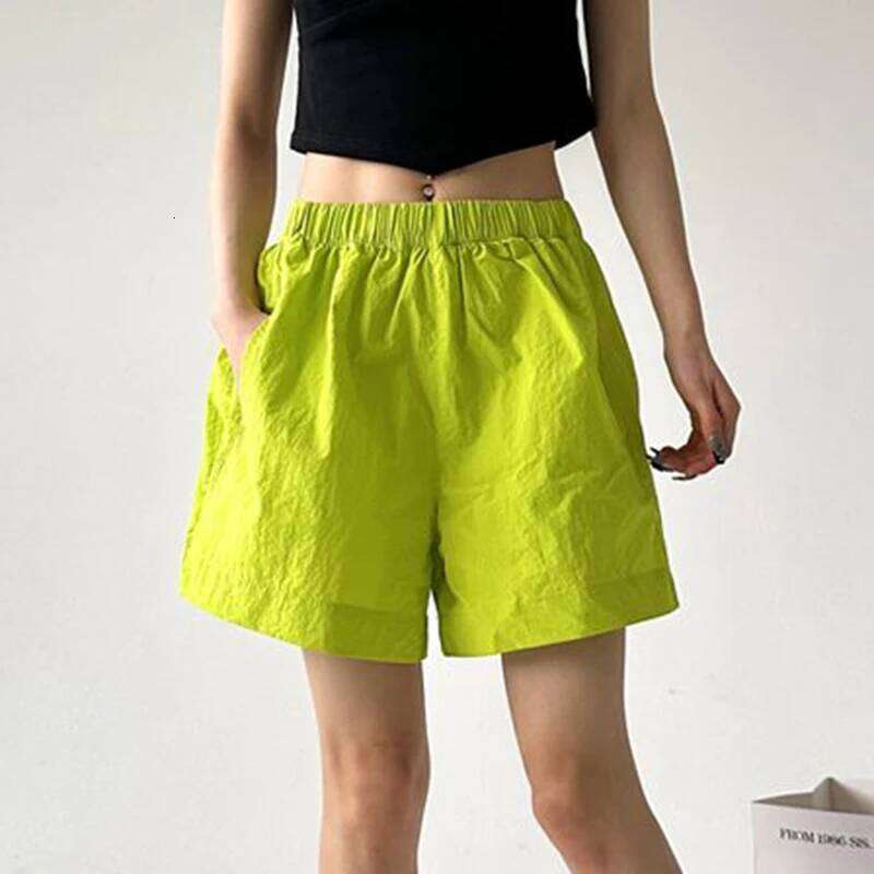 2025 New Elastic Shorts for Women Summer Thin Style High Waist Female Casual Solid Short Wide-Leg Pants Mujer XJ260305