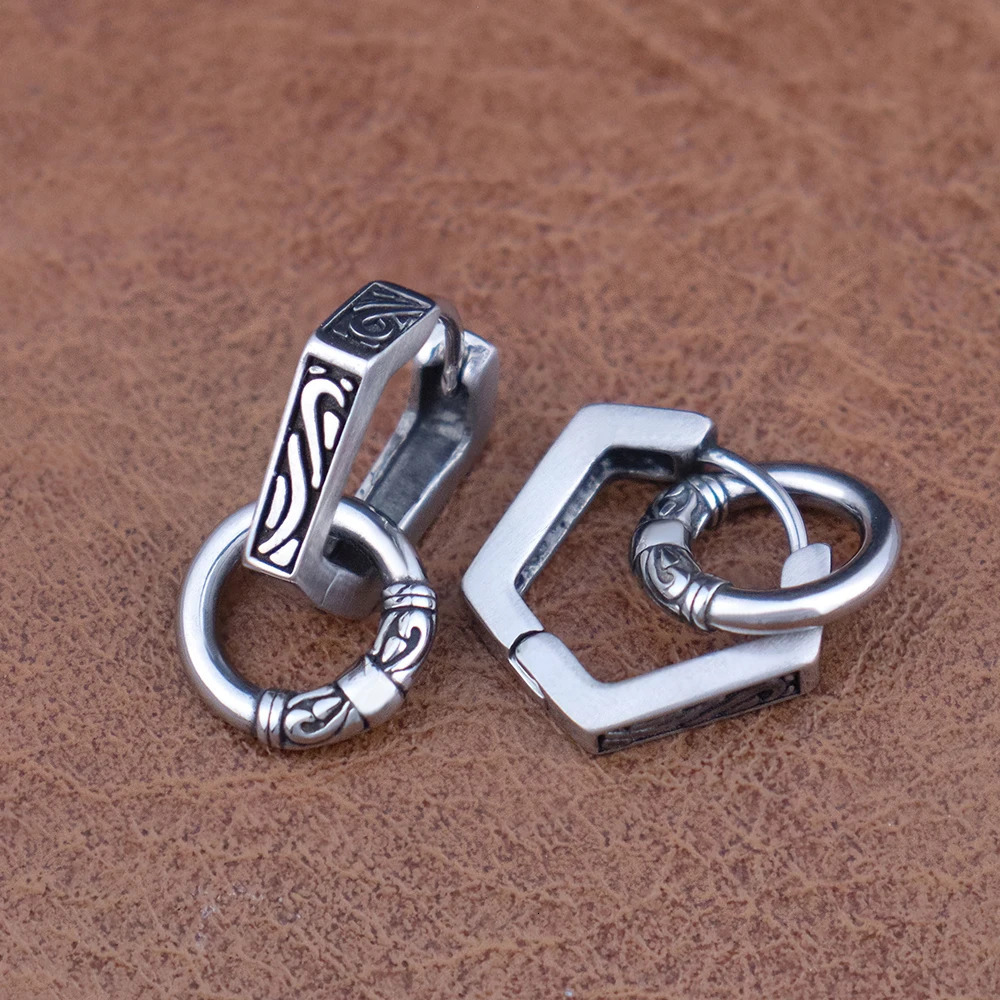 Stainless Steel Viking Drop Earrings Charm Nordic Geometric Norse Jewelry Gift for Men Women Adjustable Punk Unisex Ear Jewelry 260303