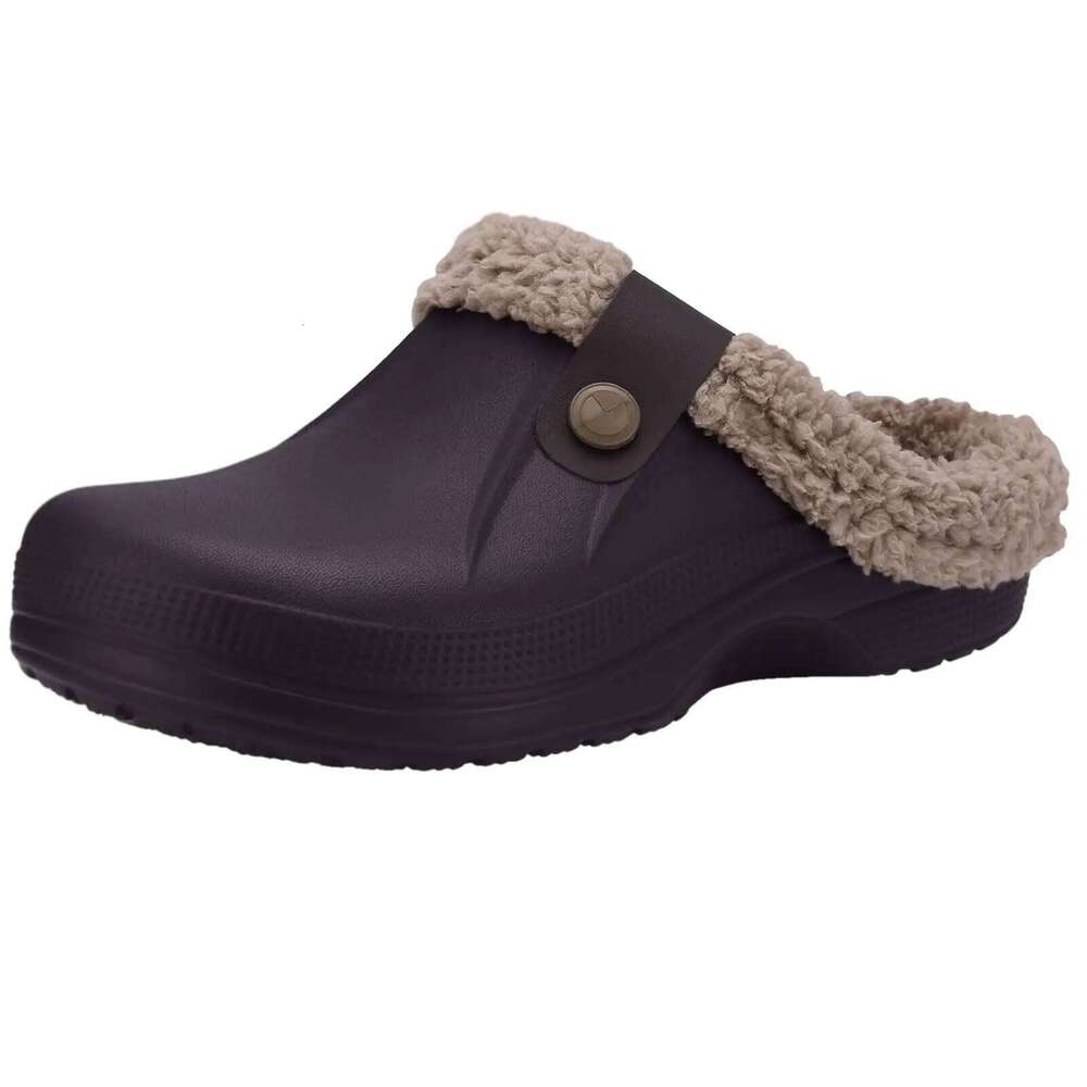 Kidmi Classic Fur For Lined Clogs Waterproof Winter Fuzzy Slippers for Women Men Indoor and Outdoor Shoes