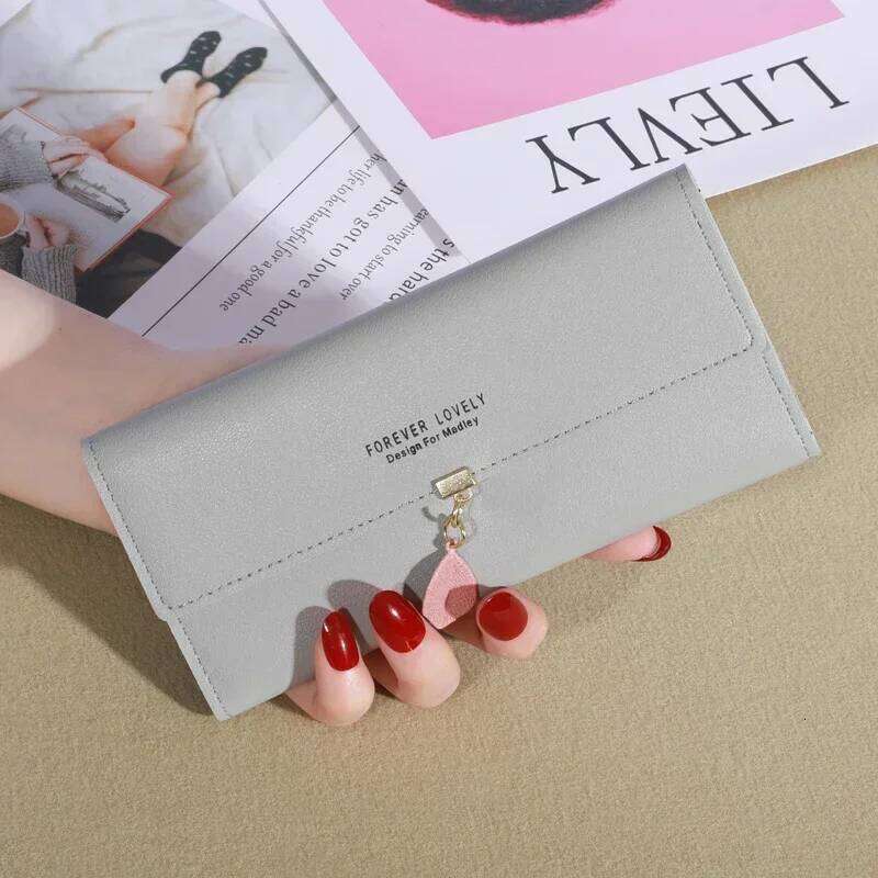 Simple Solid Color Long Wallet, Casual All-Match Card Coin Purse, Portable Clutch Bag C260304