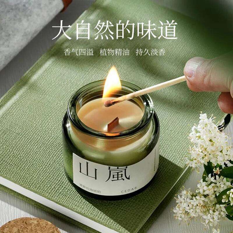 6x6.5cm Portable Travel Green Candle, Smokeless Soy Glass Cup Scented Jar, Wax Indoor Light Fragrance Small Gift W260304 W260305