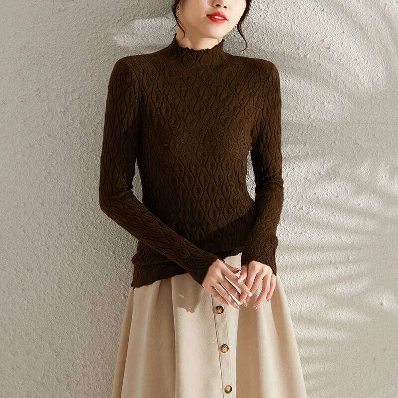 Winter Long Sleeve Women Sweater Autumn Turtleneck Knitted Tops Fashion Elegant Casual Jumper Pullovers Knitwear XJ260305