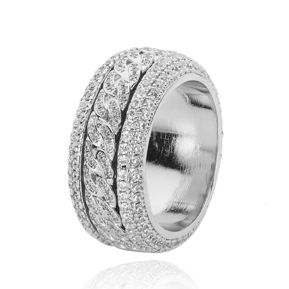 Iced Out Ring Hip-Hop Jewelry Moissanite Mens Rings With 14k 18k 925 Silver Gold Fine Jewelry Couple Ring Jewelry