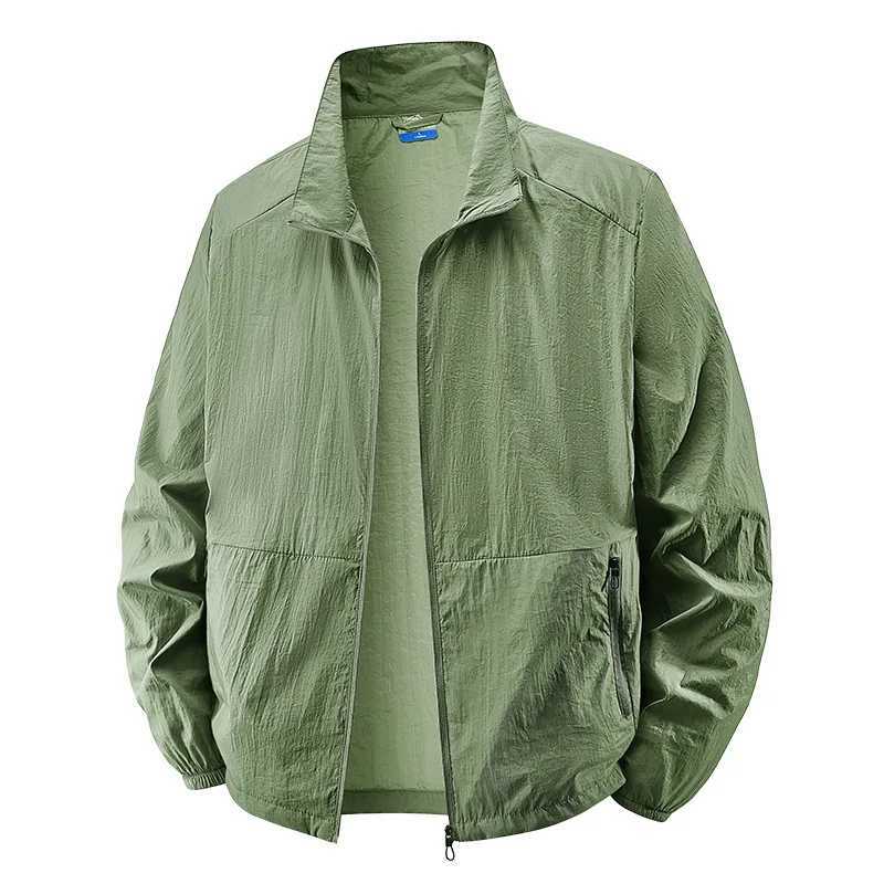 Mens Sun Protection Jacket Windbreaker Spring Summer Outdoor UV Shirt Loose Stand Collar Oversized Sunscreen Coat Fishing M260305