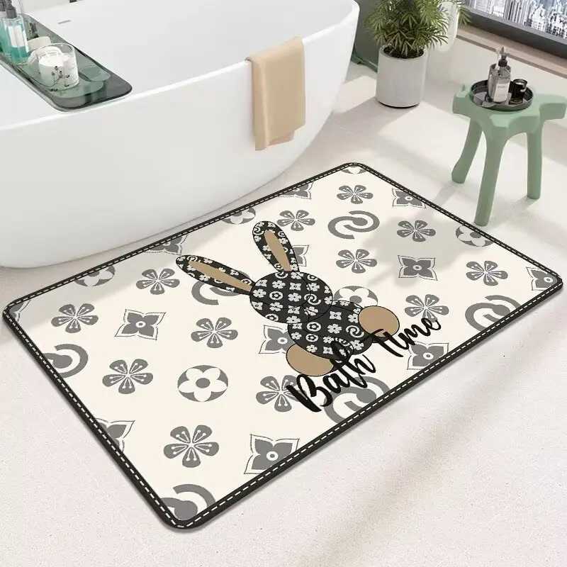 Diatom mud quick-drying soft floor mat bathroom door water absorption non-slip foot mat bathroom small carpetT260305