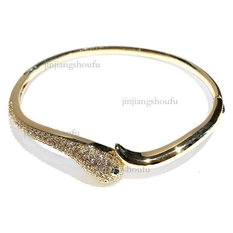 2026 Designer Bracelet Luxury Trendy Genuine Gold Plated Zircon Serpentine Women's Bracelet European And American Exaggerated Personalized Fashio