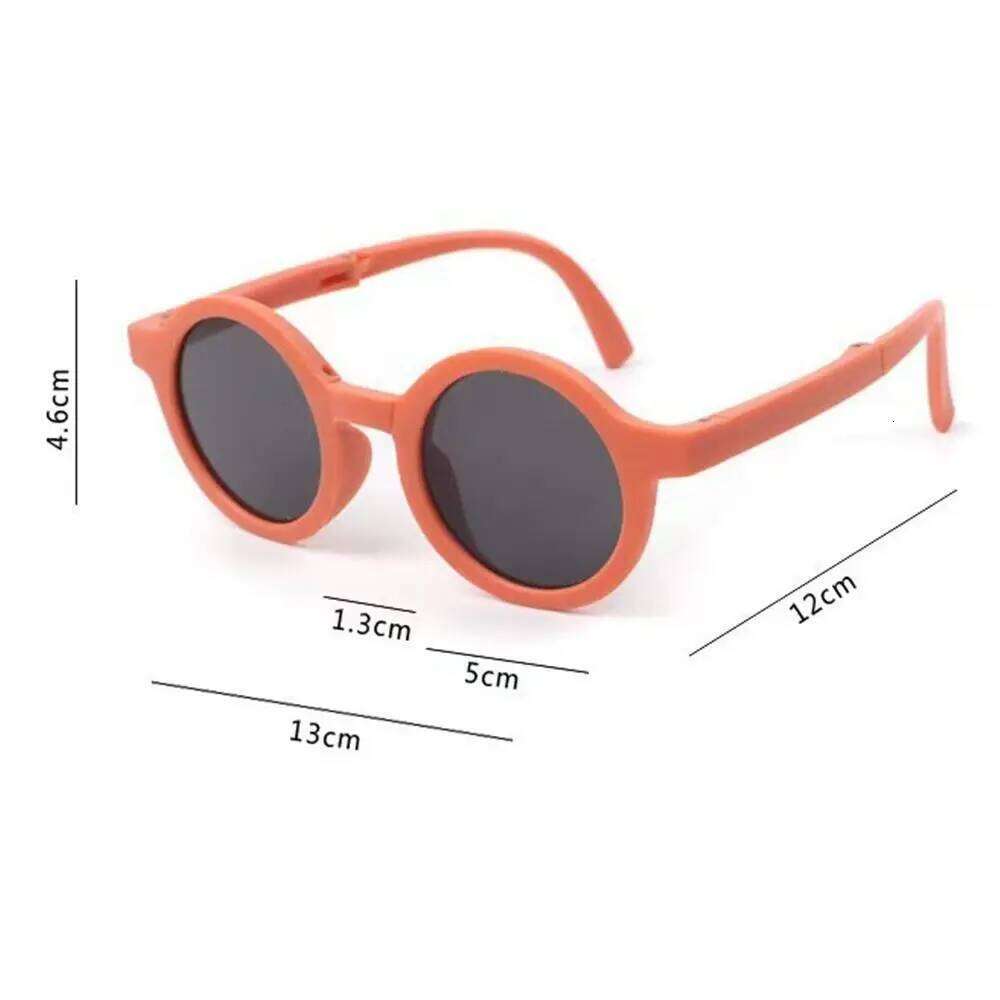 Candy Children's Foldable Design Round Frame Stylish Sunglasses Macaron Colored Sun Protection Z260305