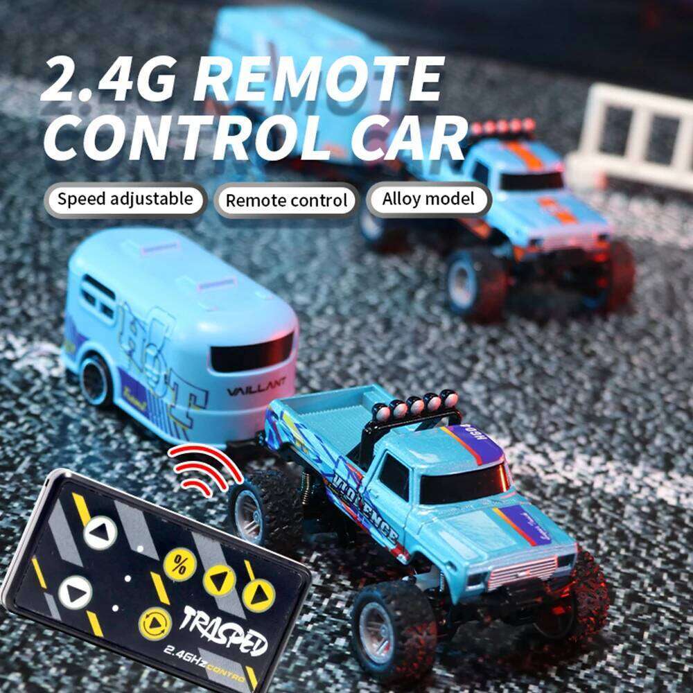 1/64 RC 2.4G Remote Control Mini Speed Off-road Climbing Car Alloy Desktop Vehicle with LED Light Toy for Kids Small Gifts Z260304