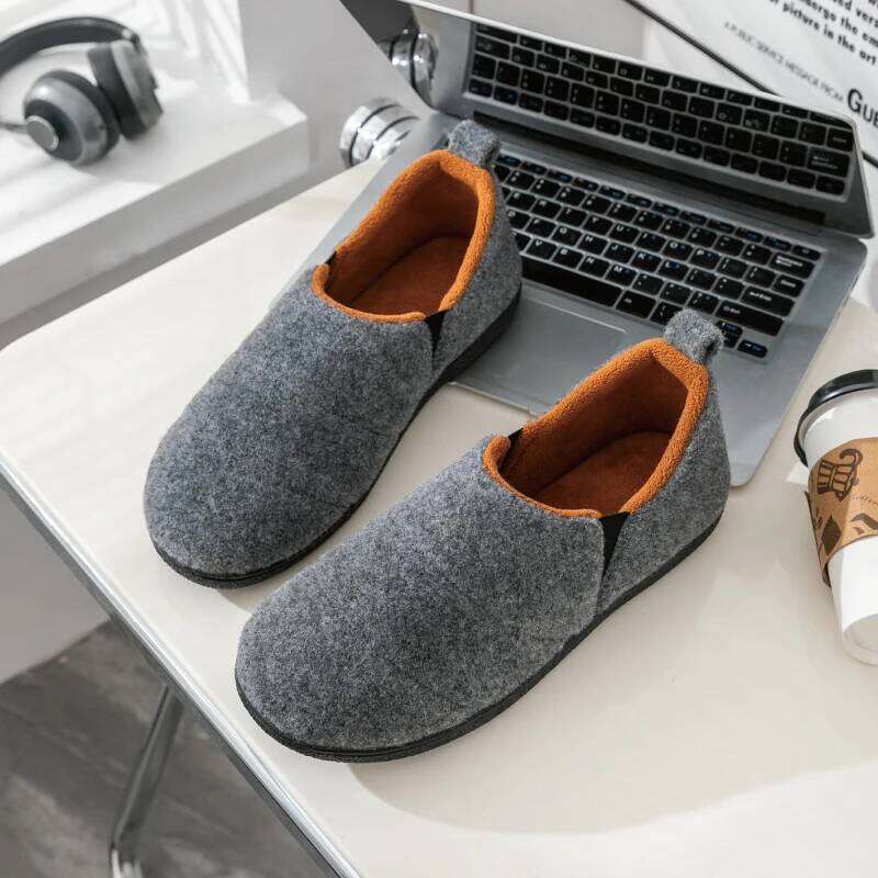 Kidmi Men Non-Slips Slippers Cozy Casual Indoor Outdoor Flats Slides Plush Bedroom Warm New Male Soft Sole Home Shoes