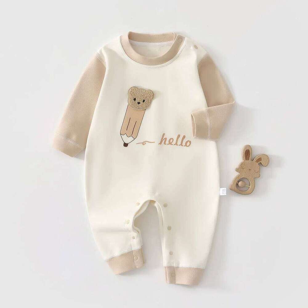 Unisex Pullover Spring Autumn One-piece Suit Baby Boy Soft Cotton Cartoon Pattern Jumpsuit 6-18 Month Infant Girl Daily Romper Z260304