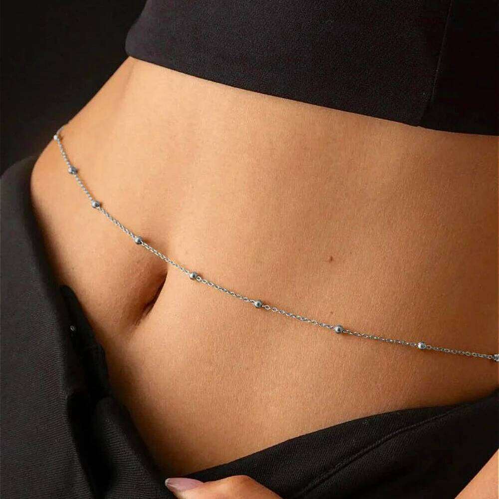 Mariasz Minimalist Thin Bulk Waist Body Chain Fine Beaded Ball Belly Chains Stackable Boho Bikini Beach Party Jewelry For Women S260304