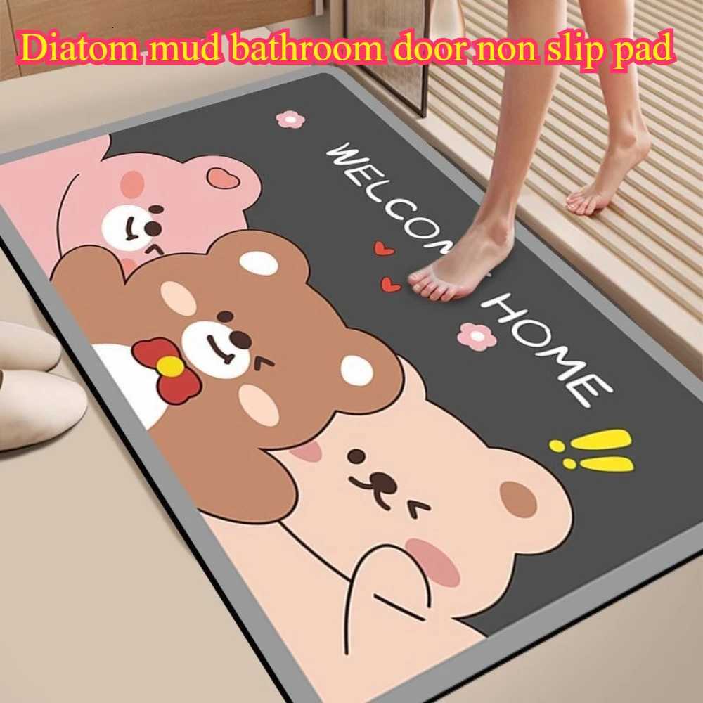 Diatom Mud Bathroom and Toilet Door Non Slip Mat for Household Use Dirt Resistant Water Absorbing Quick Drying in Door MatT260305