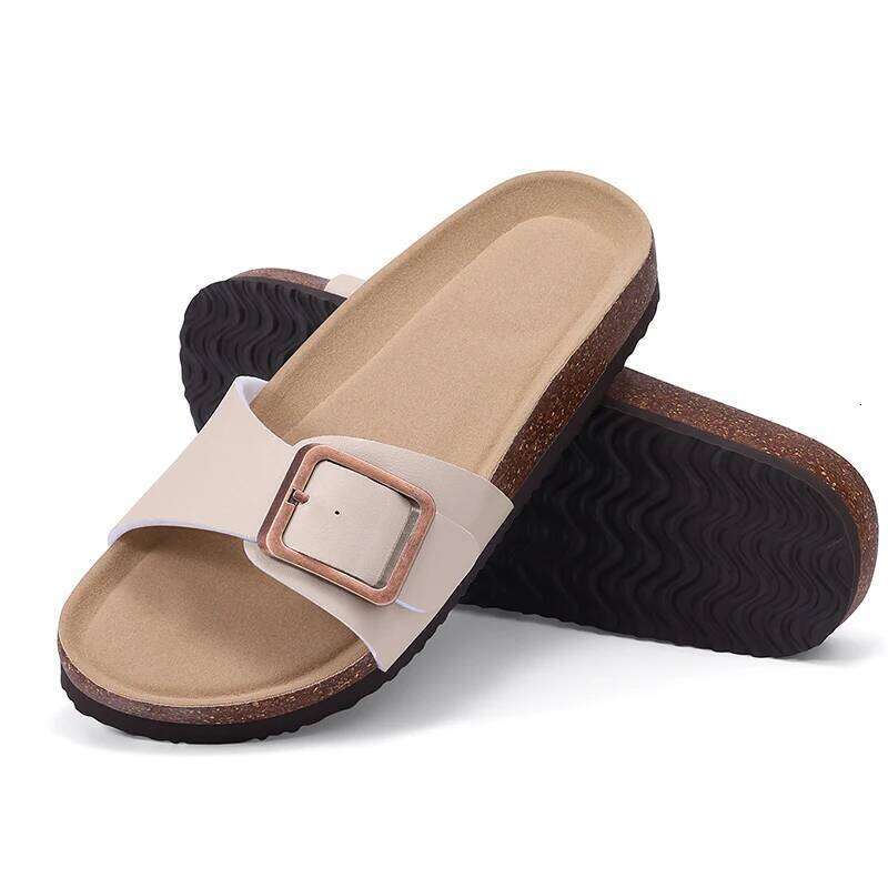 Kidmi Women Sllippers New Indoor With A Metal Buckle PVC Material Comfortable Beach Slippers Breathable Women's Sandals