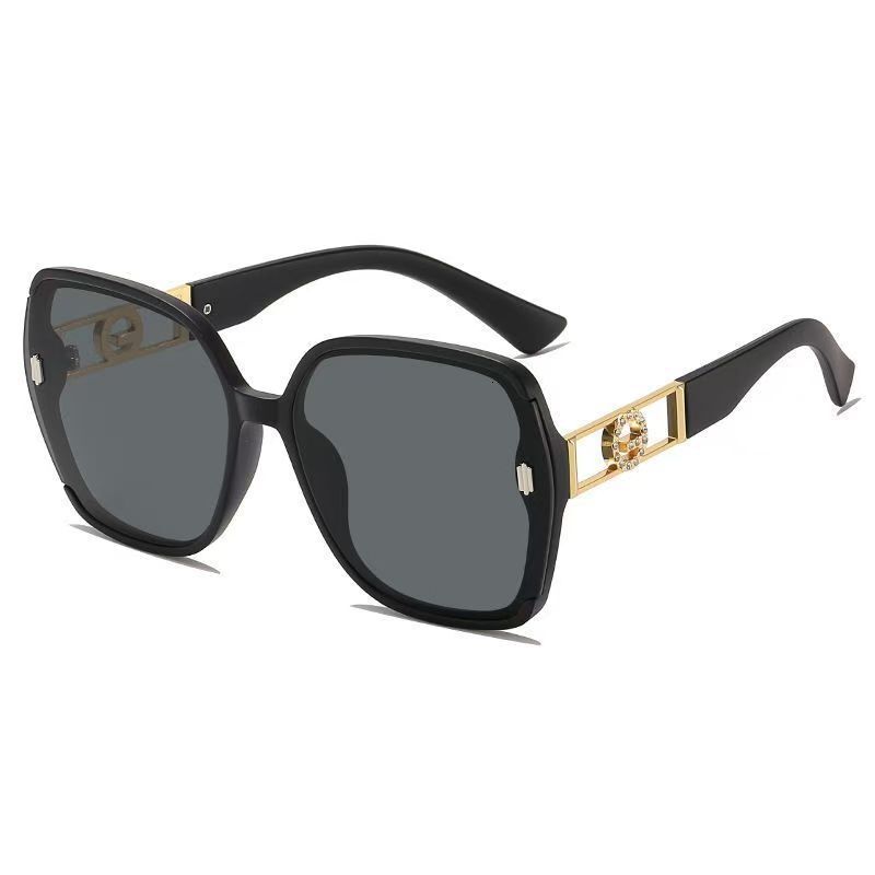 2026 New Designer Luxury Brand Large Frame Sunglasses Multi Functional Urban White Collar Women's Sunglasses UV Protection Thin Face High End Exp