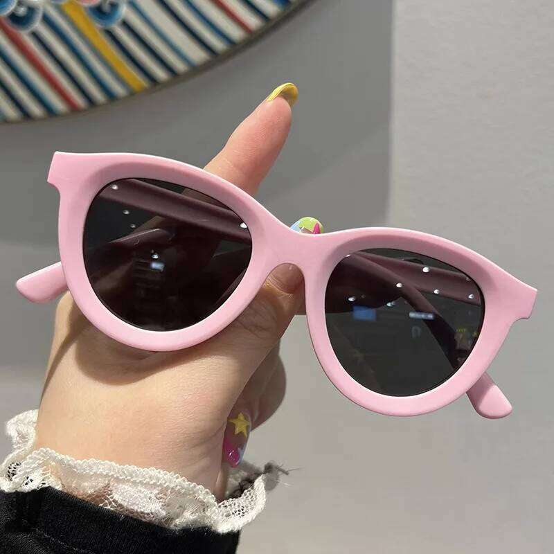 New Cool Colorful Candy colored Sunglasses Children's Oval Shaped Glasses With Small Frames Cute Baby Protection Eyeglasses Z260304