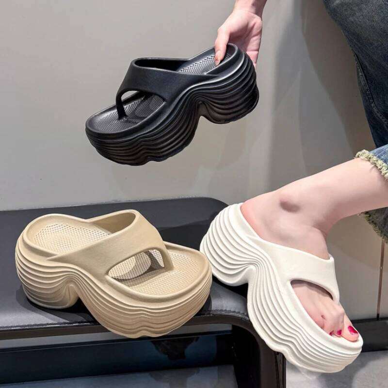 Women Beach Flip Flops Summer Platform Shoes Soft EVA Female Indoor Street Slippers Korean Style Girls Daily Walking Sandals