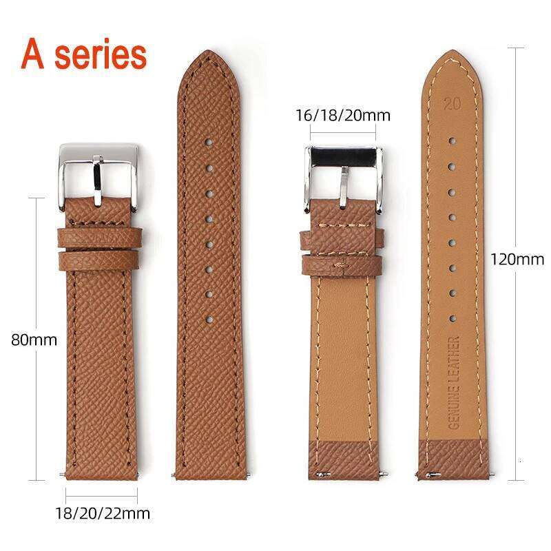 Epsom Strap 18mm 19mm 20mm 22mm Calfskin Leather Watchband Quick Release Watch Band Hand-Made Palm Pattern Wristband Belt H260304