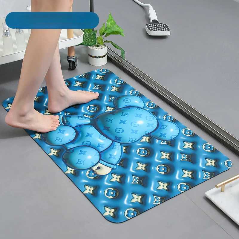 3D three-dimensional diatomaceous earth floor mat bathroom absorbent quick drying household foot mat bathroom toilet door matT260305