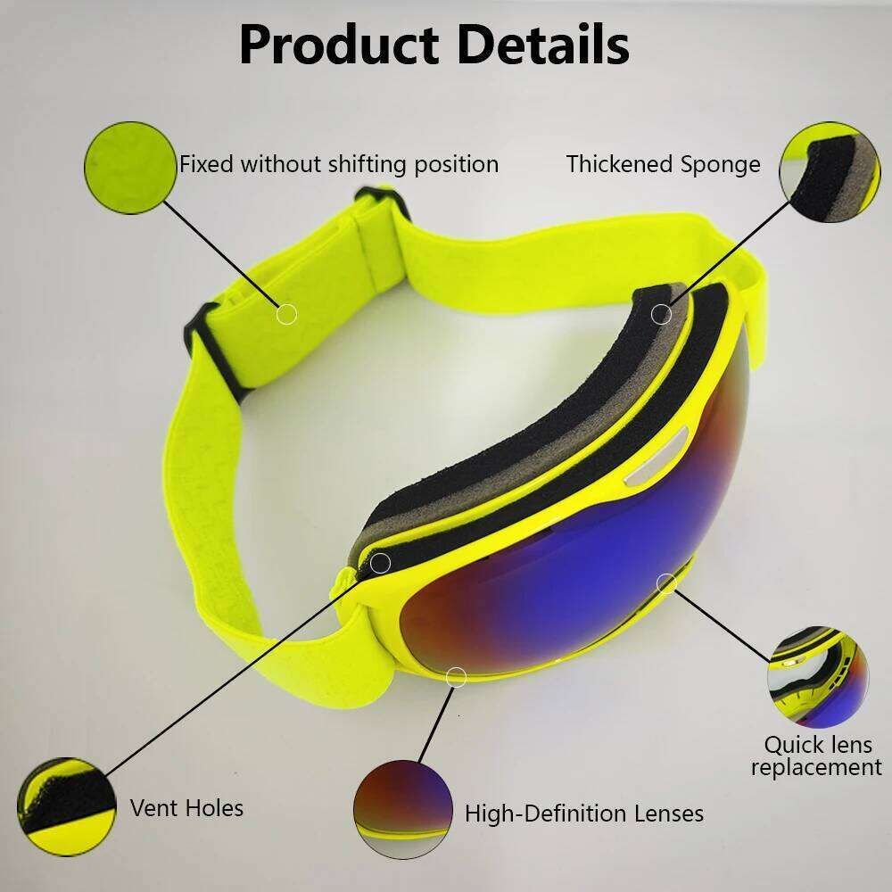 Children Breathable Goggles HD Protective Lenses Windproof Dustproof All Day Skiing Snow Mountain Sports Snowmobile S260304