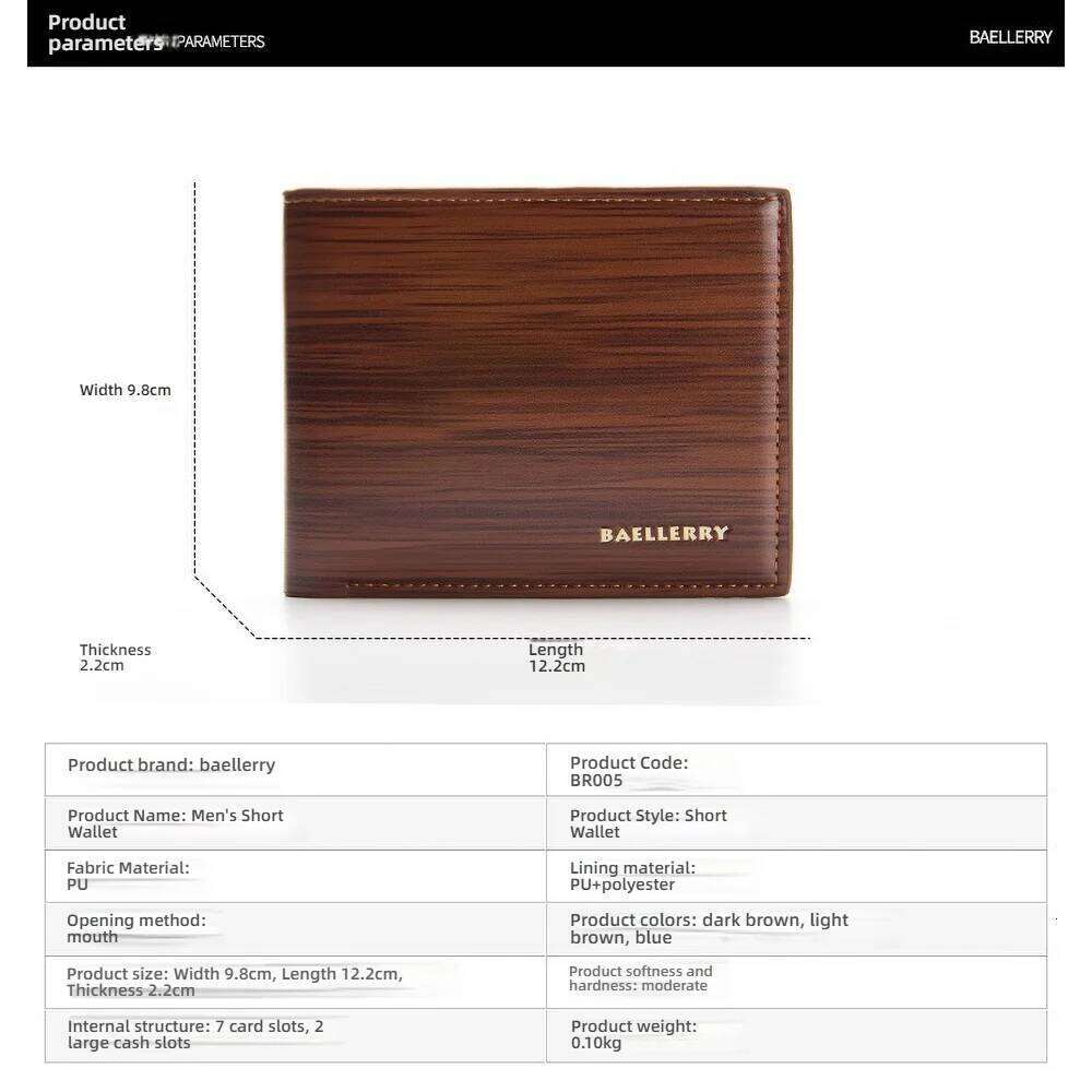 Baellerry Professional Slim Wallet Quick ID Window Zipper Closure Premium PU Leather Executive Gift Set C260304