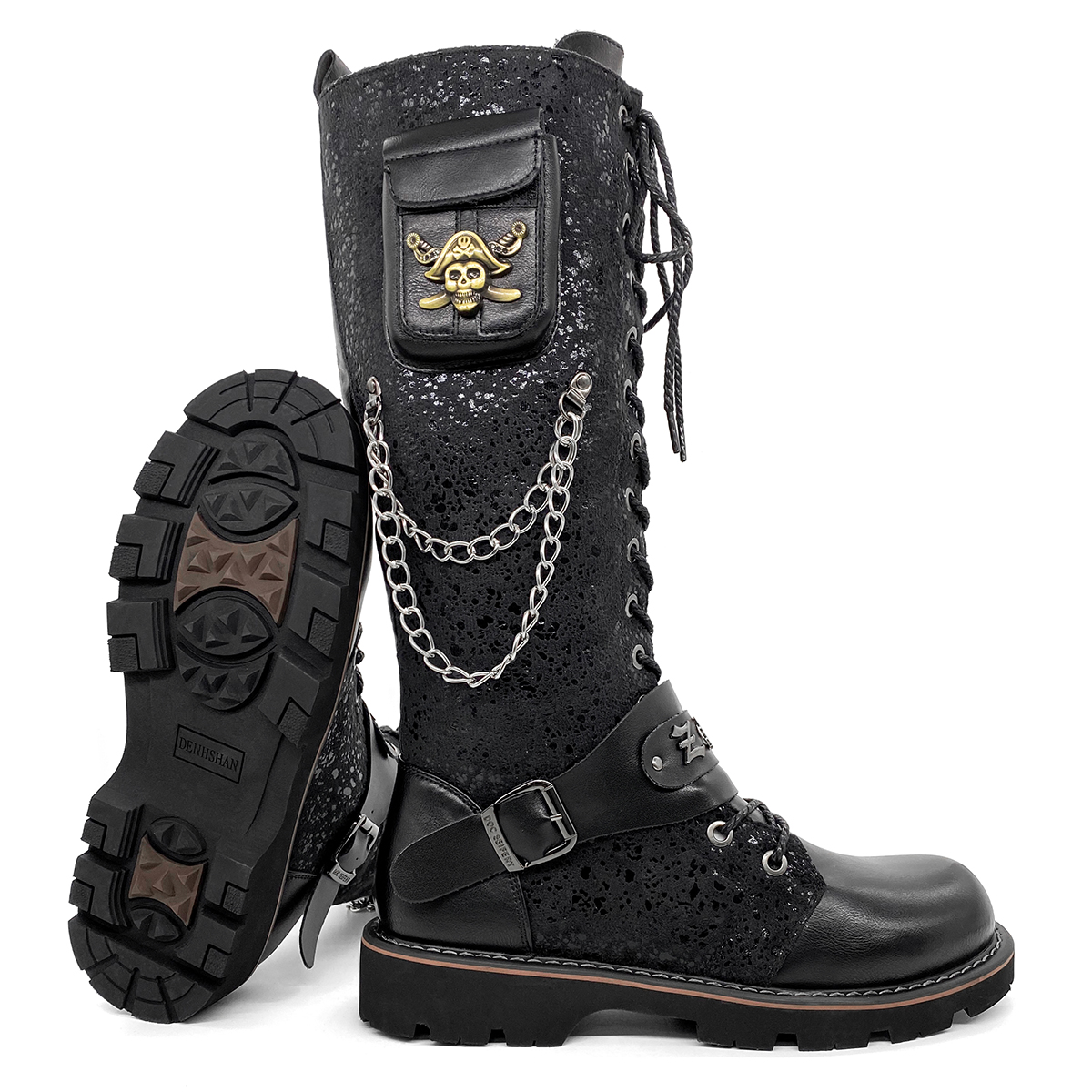 top quality Designer bottomboot Boots Trendy Womens chain Designers longs Booties Black Leather Boot Ankle Black high knee long