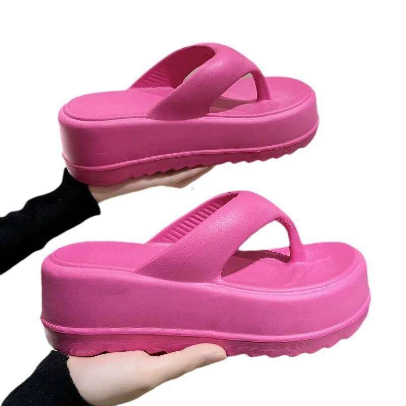 Kidmi Sandals Heel Flip-flops Summer Thick Sole EVA Beach Slides For Women Fashion Soft Platform Cloud Slippers