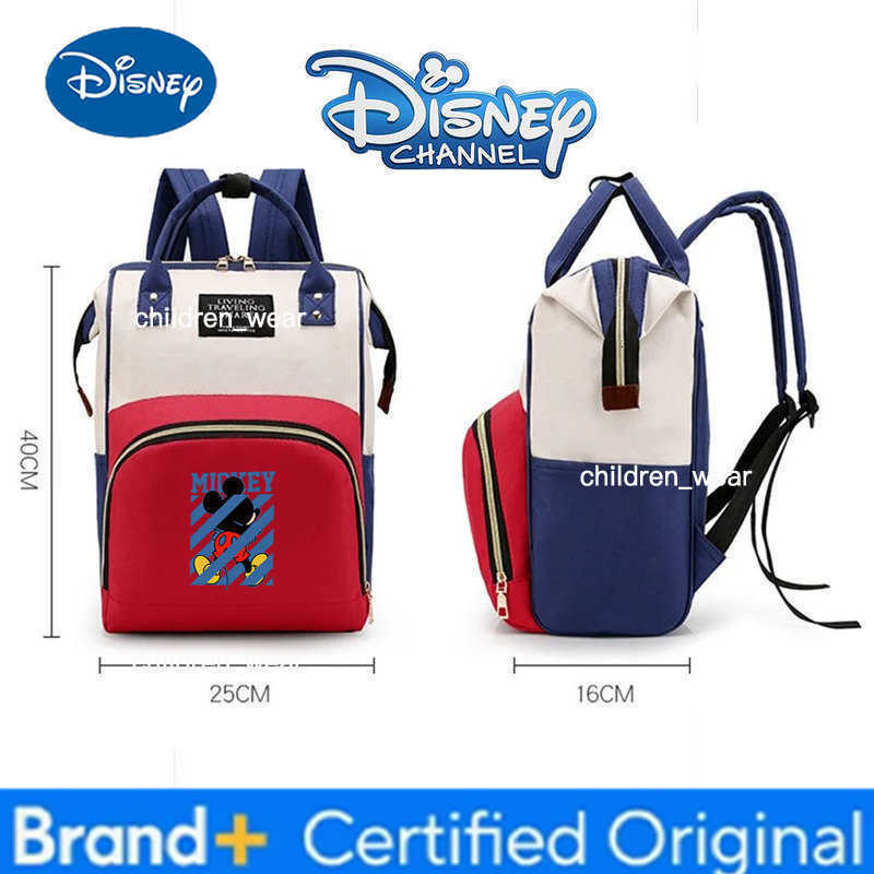 Disney Waterproof Mickey Mouse Mummy Bag Diaper Backpack Merchandise Fashionable Lightweight for Travel Shopping Daily Use H260305