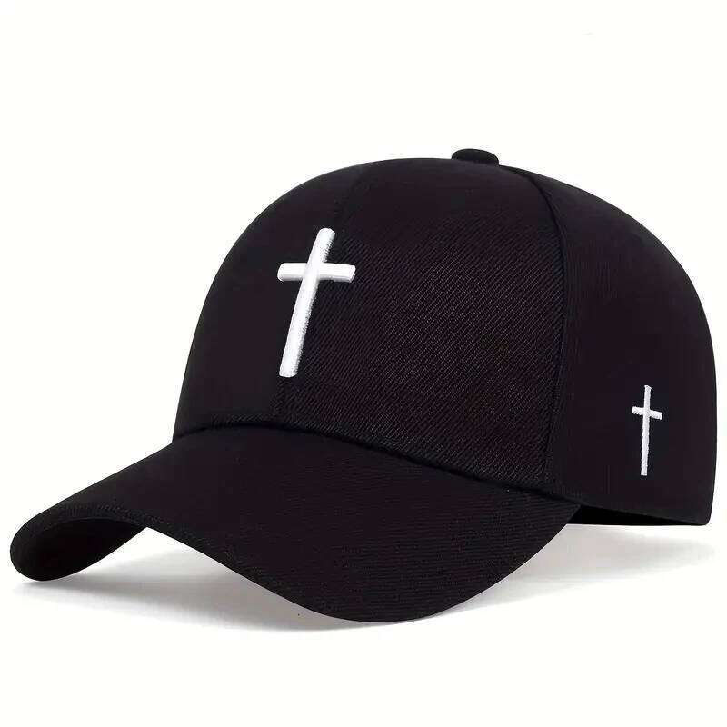 1pc autumn and winter casual simple hip hop faith cross embroidery baseball cap, Halloween party fashion accessory, sunshade lig Y260304