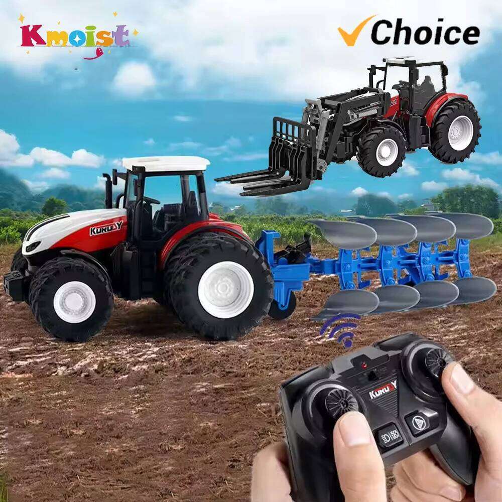 RC Car Tractors Trailer 2.4G Radio Controlled Farm Cars Farming Simulator Truck Miniature Farmer Animal Model Toys Children Boys Z260304