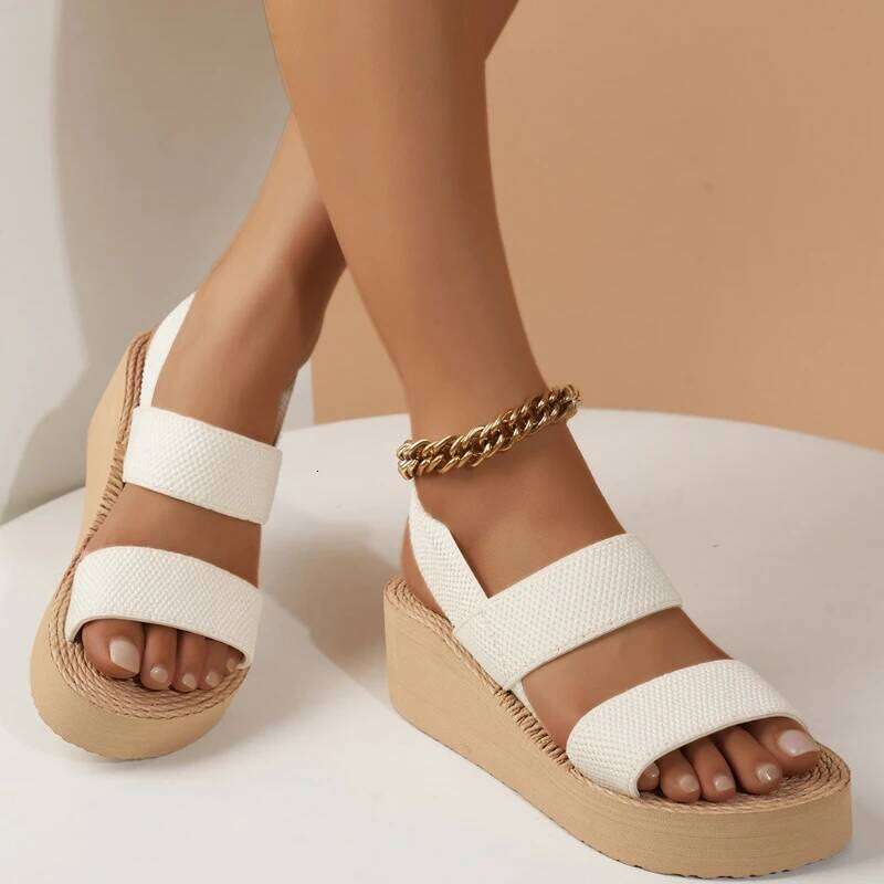 2025 New Women Leisure Sandals Summer Wedges Shoes Soft EVA Sole Light Weight Slingback Style Female Daily Walking Sandalias