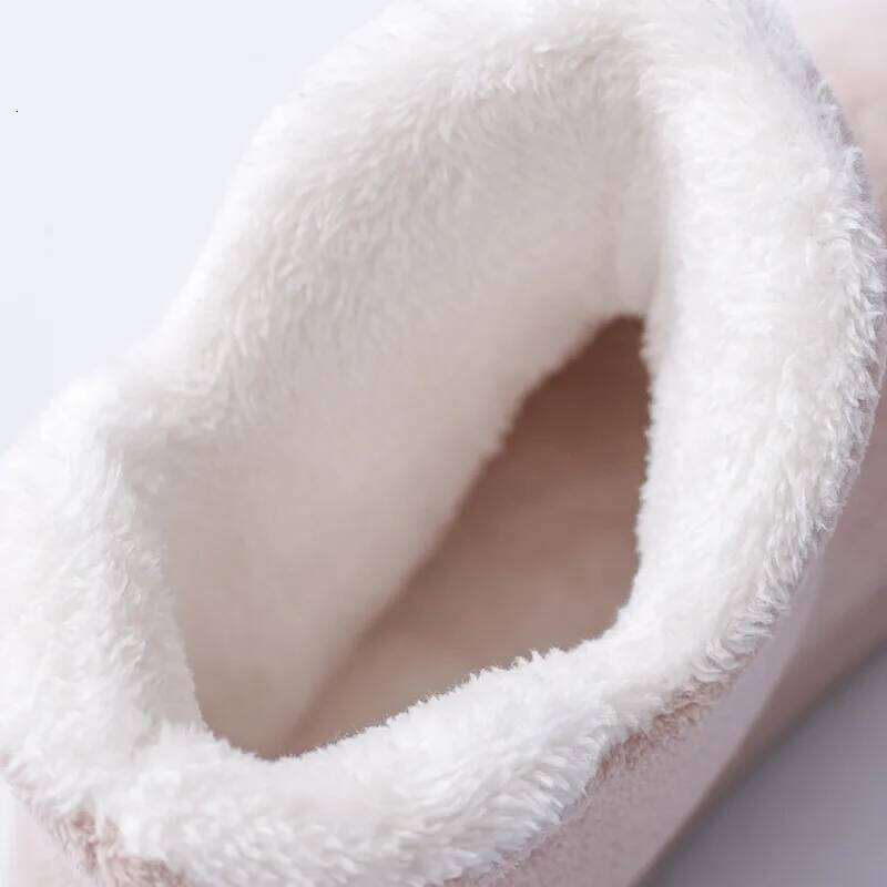 2025 Winter Warm Shoes Woman Men Indoor Slippers Soft Plus Couples Home Floor Snow Boots Anti-slip Female House Footwear