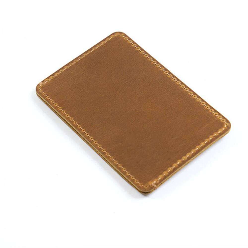 Vintage Leather Card Holder with Clear ID Window - RFID Blocking Wallet Cash Pockets & Coin Slot C260304