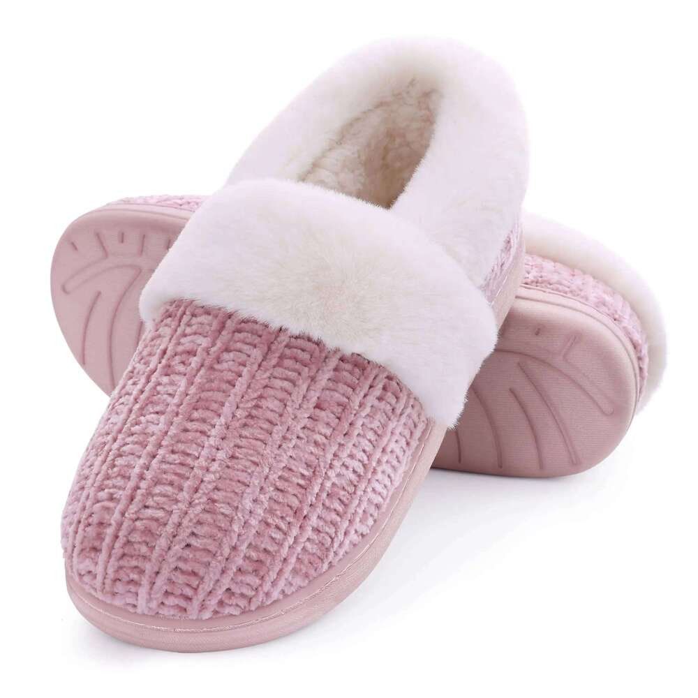Kidmi Winter Outdoor Warm Plush Indoor Comfortable Soft-soled Non-slip Flat Bottom Cotton Slippers