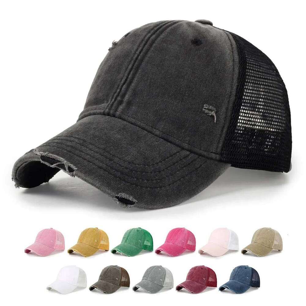 Washed Cotton Mesh Breathable Baseball Cap Made Old Ripped Light Board Caps Men Women Tide Spring and Summer Vintage Hat Y260304